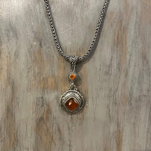 Sarda Orange Carnelian Sterling 925 Pendant & Bracelet Set - Picture 4 of 10